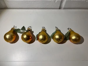 Inge Glas Vintage Christmas Pear Ornaments Germany Five - Picture 1 of 7