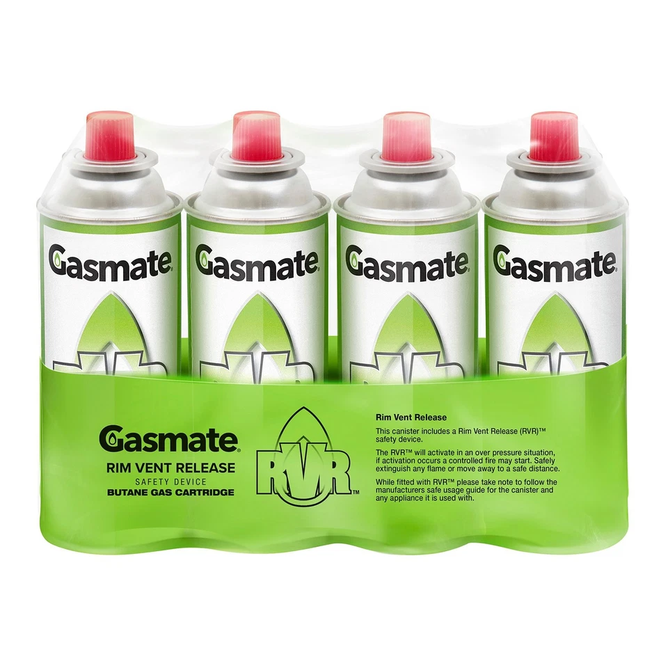 Gasmate 220g Rim Vent Safety Butane Gas Cartridge - 4 Pack - image 1 of 1
