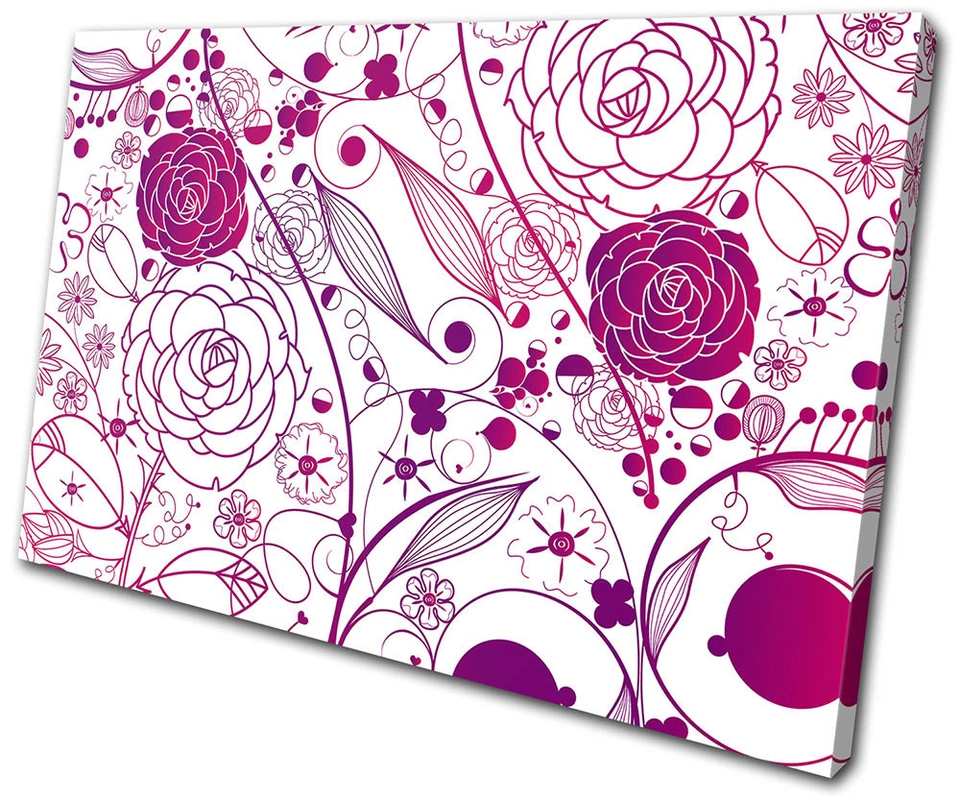 Impresión de imágenes de arte de pared de lienzo único floral rosa moderno con flores abstractas Foto 1 de 1