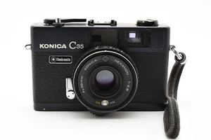 [Near MINT Konica C35 Flash Matic 35mm Rangefinder Film Camera Black JAPAN - Picture 1 of 24