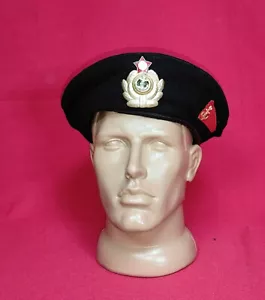 Original Russian Soviet Naval Infantry Marine Officer Uniform Beret Cap Sz 57 - Picture 1 of 6