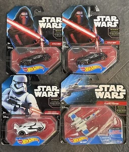 4 x Hot Wheels Star Wars - X-Wing Fighter Starship/Stormtrooper/Kylo Ren x 2 - Picture 1 of 1