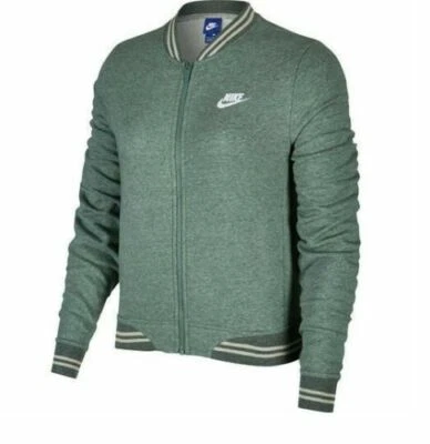 Para mujeres Nike Ropa Deportiva Polar Entrenador Logo Chaqueta XL Verde Blanco Cremallera Informal Nueva Foto 1 de 2