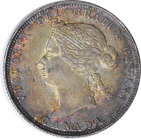 1872 H Canada 25 Cents KM5 AU Uncertified #635 Cover