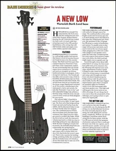 Warwick Dark Lord bass guitar review sound check article 2016 original print - Picture 1 of 3