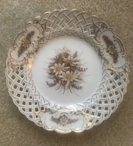 Rare Vintage Meissen Reticulated Handpainted Pocelain Dessert Plate - Picture 1 of 4