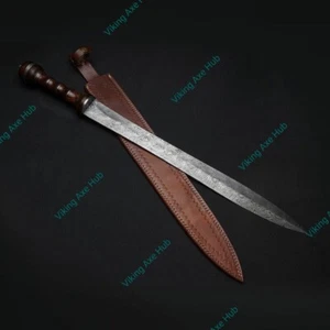 Damascus Steel Viking Sword Gladious Sharp Battle Ready Medieval Sword Gift, - Picture 1 of 4