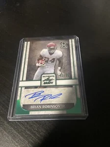 2022 Leaf Ultimate Draft BRIAN ROBINSON JR #BA-BRJ Green Auto Rookie RC 13/35 - Picture 1 of 3