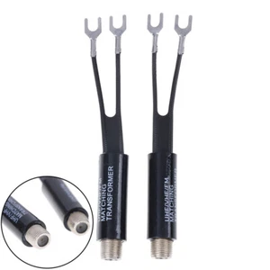 2Pcs UHF/VHF/FM/TV F cable 75-300 Ohm  antenna matching transforme..x - Picture 1 of 10