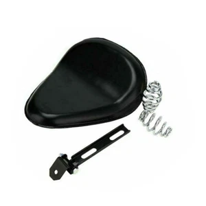 Solo Seat Black Motor Leather New AU Motorbike Fit For Sportster Motorcycles - Picture 1 of 12