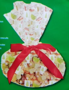 Cookie Tray Kit Happy Holidays Design 3 Count Pack Cello Bag Flat Tray Ribbon + - Picture 1 of 3
