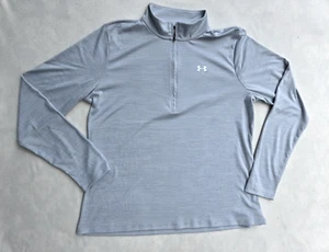 Under Armour Women's 1/4 Zip Pullover Shirt Loose Fit Light Gray Heather XL - Picture 1 of 8