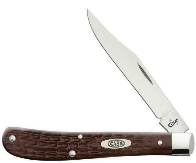 Case Ca135 Knives Folder Knife Barehead Slimline Trapper Brown Delrin 61048ss