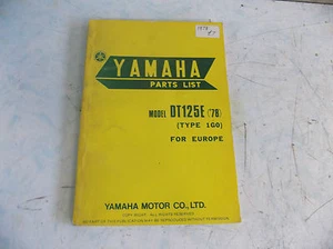 YAMAHA DT125 PARTS Manual - Picture 1 of 1