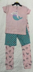 Carters GIRLS 3-PC MERMAID Tops & Bottoms Pajama Set(PINK/AQUA MULTI 4T)NWT - Picture 1 of 4