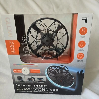 NIB Sharper Image 5" Glow Motion Drone Gesture Control USB-C Charge 8 LED Light - Image 1 of 4