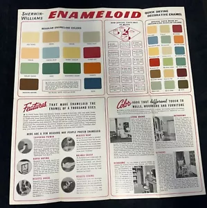 Sherwin-Williams Enameloid Paint Guide Brochure Vintage - Picture 1 of 5