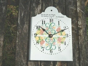 HORLOGE PENDULE EMAILLEE Fleurs NEUVE FONCTIONNELLE FAB EN FRANCE AFFAIRE! - Picture 1 of 1
