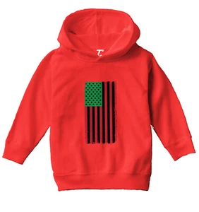 Distressed American Flag Africa Colors - Powerful Pride Toddler/Youth Hoodie - Picture 1 of 12