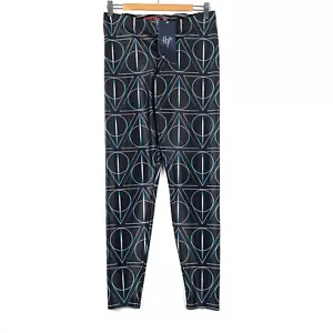 BlackMilk Harry Potter Deathly Hallows Leggings Womens Size XL Black Blue New - Picture 1 of 13