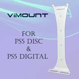 PlayStation 5 PS5 Disc & Digital White Wall Mount Bracket Metal Holder - ViMount - Picture 1 of 8