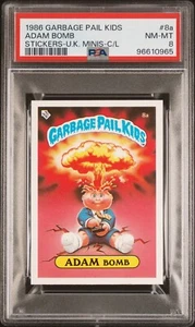 1986 Garbage Pail Kids OS1 Series 1 UK Minis ADAM BOMB 8a CHECKLIST PSA 8 NM-MT - Picture 1 of 2