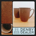 2 x Mugs - Denby Cinnamon - Tea or Coffee Set - Brown Speckled - UK Stoneware