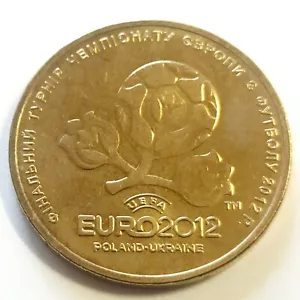 Moneda 1 Hryvnia EURO 2012 Ucrania Fútbol Campeonato de Europa - Imagen 1 de 4