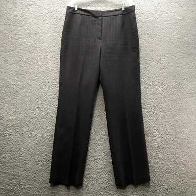 Le костюм женщин плоский спереди платье брюки с подкладкой коричневый заколка полоски размер 10 - Изображение 1 из 4