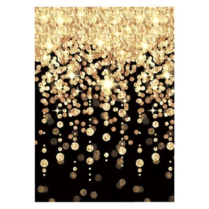 Prom Party Decorations Black Gold Cascading Lights Event Room Wall Decor VIP - Picture 1 of 1