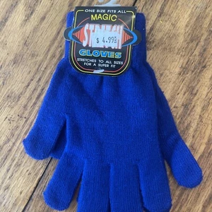 Adults Magic Gloves Hawkins Knitted Warm Unisex Fingered Winter Cerulean Blue - Picture 1 of 4