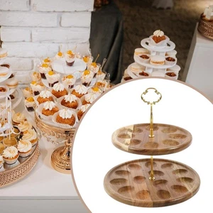 2 Tier Wood Egg Holder Versatile Eggs Organizer for Counter Kitchen Pantry - Picture 1 of 6