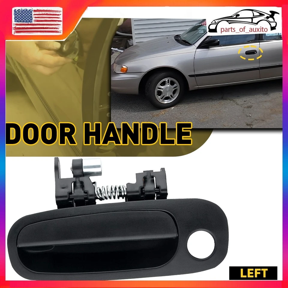 Maçaneta externa dianteira esquerda lado do motorista preta para Chevy Prizm 98-02 - Imagem 1 de 4