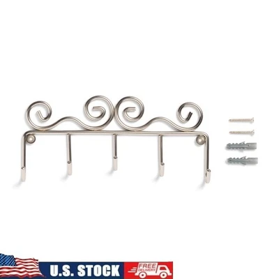 Настенный органайзер для ключей и почты матовый никель стойка с 5 крючками для домашнего использования - Изображение 1 из 4