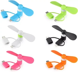 Pocket-Size 3-in-1 Mobile Phone Fan – Fresh Cool Air for iPhone/Android - Picture 1 of 14
