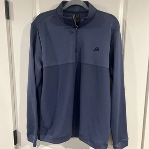 Adidas 1/4 Cuarto Cremallera Texturizada Pullover Manga Larga Top Camisa Suéter Para Hombre’s L - Imagen 1 de 5