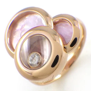 Chopard Ring Happy Dream Pink Shell Moving 1P Diamond 750RG US4.75 - Picture 1 of 8