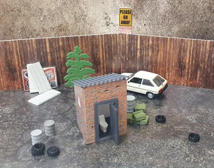 Outdoor WC. WC building. Scale 1:43. Retro WC. Diorama miniature - Picture 1 of 5