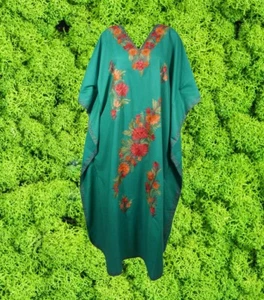 Teal Blue Kaftan Maxi Dress Caftan Long Maxidress Oversized Evening HouseDresses - Picture 1 of 6