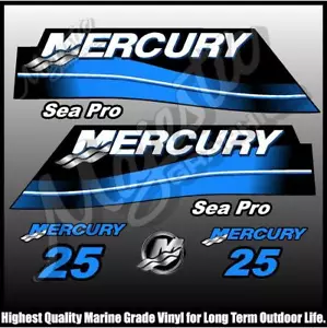 MERCURY 25hp - SEAPRO - DECAL SET - OUTBOARD DECALS - Bild 1 von 1