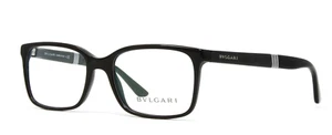 Bulgari Eyeglasses Men's Square Black Plastic Frame 54mm BV3018-501 NEW! - Picture 1 of 5