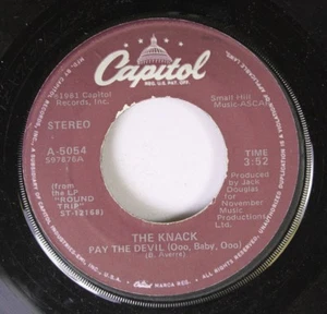 Rock 45 The Knack Pay the Devil (Ooo, Baby, ooo) On Capitol - Picture 1 of 2
