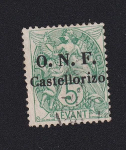 Timbre Castellorizo Colonies Française Variété N° 17a, 5 c Blanc oblitéré ❤️❤️❤️ - Imagen 1 de 3