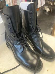 Stuart Weitzman Black Sondra Sleek Bootie Lace Boots New w Box Women's 12 B - Picture 1 of 9