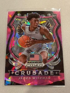 Prizm Draft Picks 2020-21 James Wiseman rosa ghiaccio rotto Prizm Crusade quasi nuovo! - Foto 1 di 1