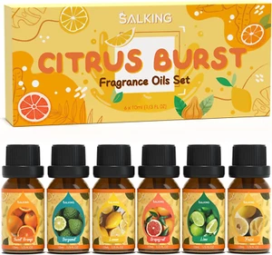 Oli Essenziali Agrumi per Diffusori 6X10Ml, Set Di Olio Essenziale Puri per Arom - Foto 1 di 7