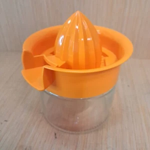 Vintage Citrus Hand Juicer Glass Collecting Bowl-Orange Top - Picture 1 of 5