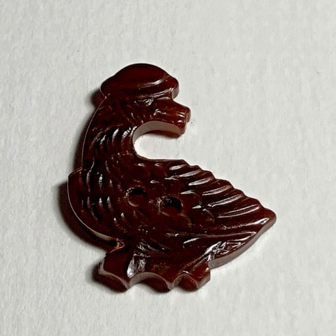 Brown Mother Goose Bakelite Sew Through Button ~ Reversible Cover