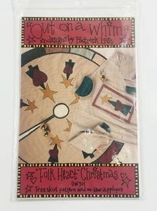 Primitive Quilt Applique Christmas Tree Skirt UNCUT Pattern Out on a Whim - Picture 1 of 3