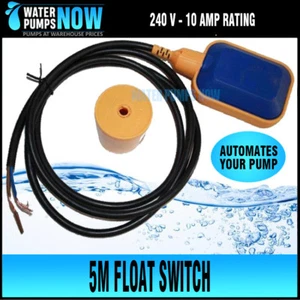 5m Water Tank Pressure Pump 5m FLOAT SWITCH Submersible Automate pump 10AMP - Picture 1 of 5